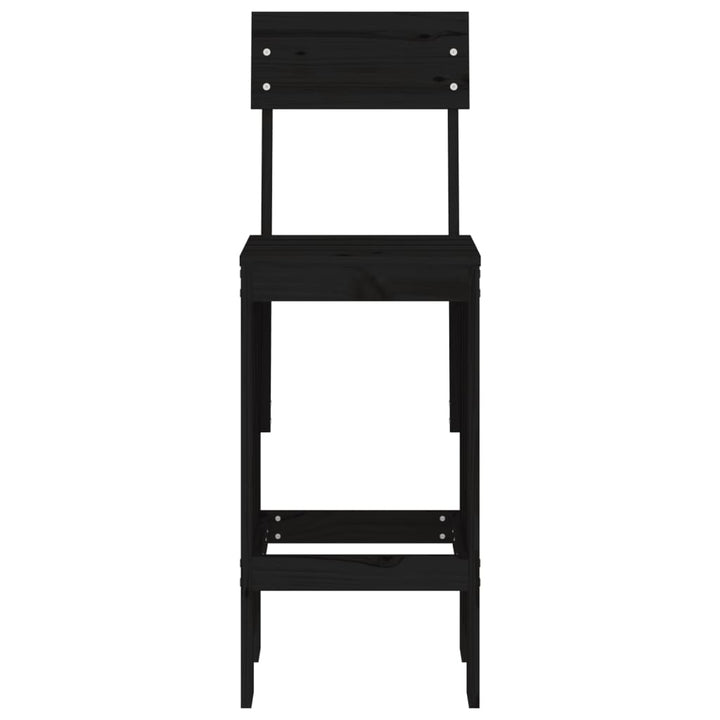 barstole 2 stk. 40x48,5x115,5 cm massivt fyrretræ sort