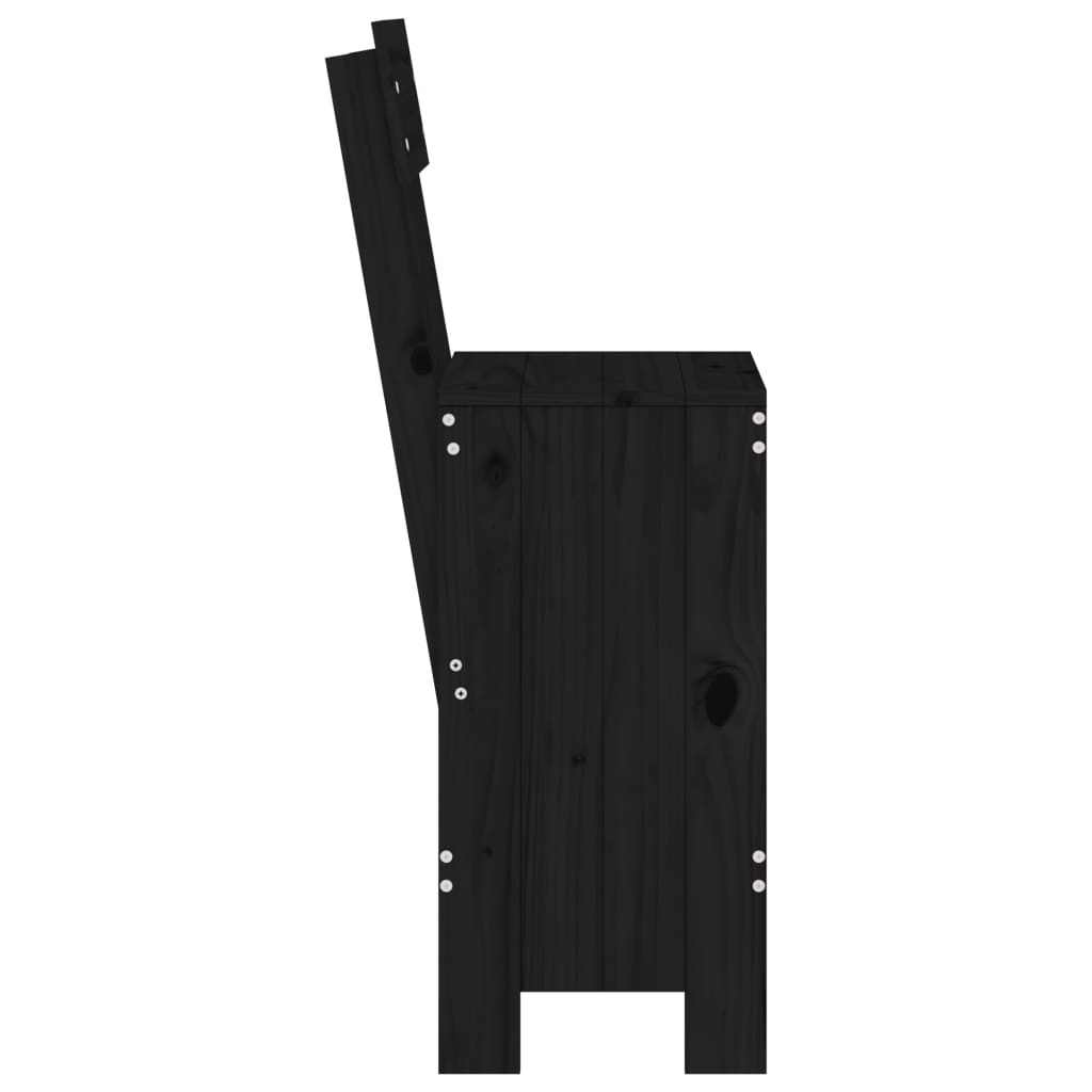 barstole 2 stk. 40x48,5x115,5 cm massivt fyrretræ sort
