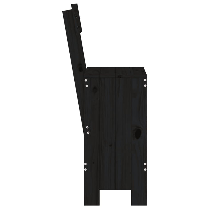 barstole 2 stk. 40x48,5x115,5 cm massivt fyrretræ sort