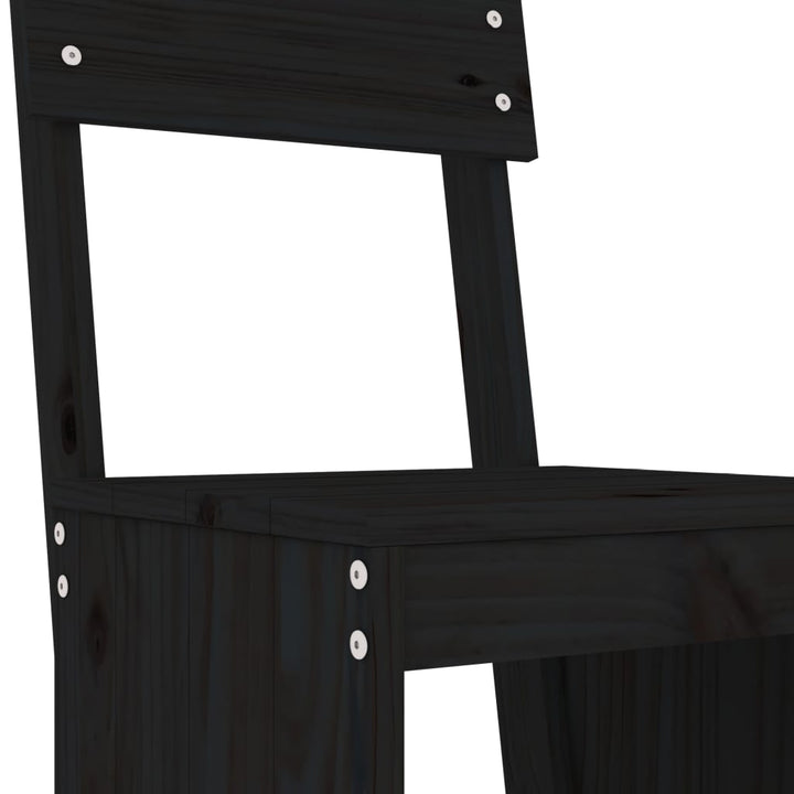 barstole 2 stk. 40x48,5x115,5 cm massivt fyrretræ sort