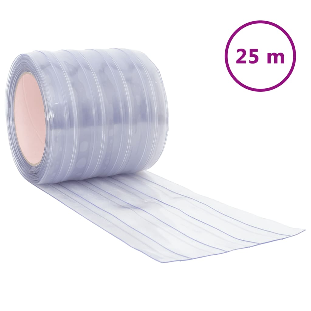bændelgardin 200 mm x 1,6 mm 25 m PVC transparent