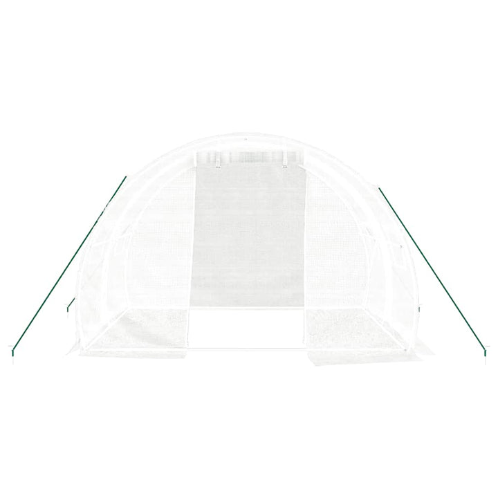 drivhus med stålstel 6 m² 3x2x2 m hvid