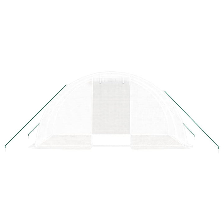 drivhus med stålstel 8 m² 4x2x2 m hvid