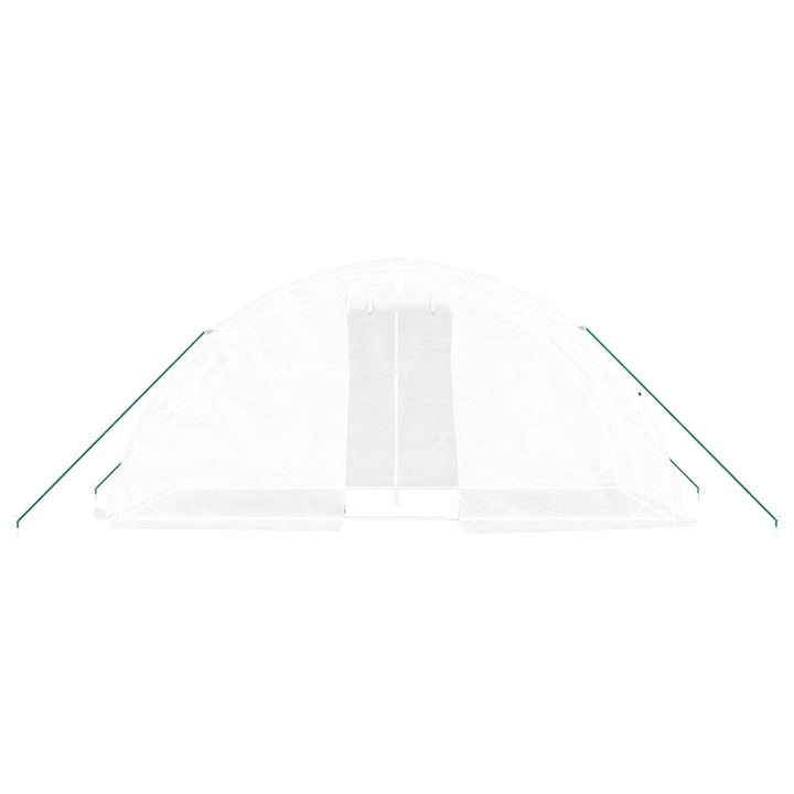 drivhus med stålstel 10 m² 5x2x2,3 m hvid