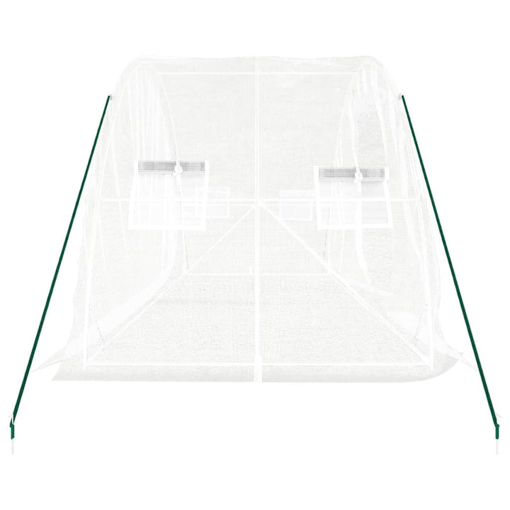 drivhus med stålstel 10 m² 5x2x2,3 m hvid