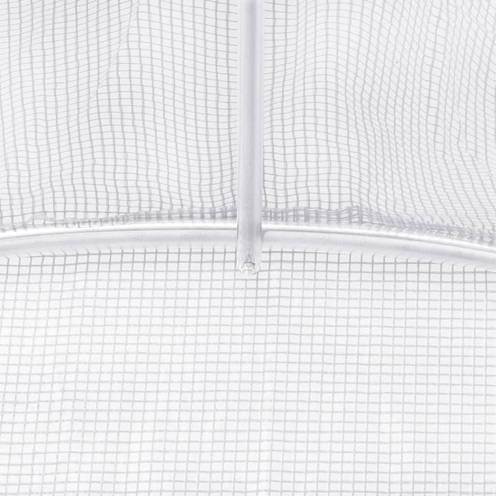 drivhus med stålstel 10 m² 5x2x2,3 m hvid