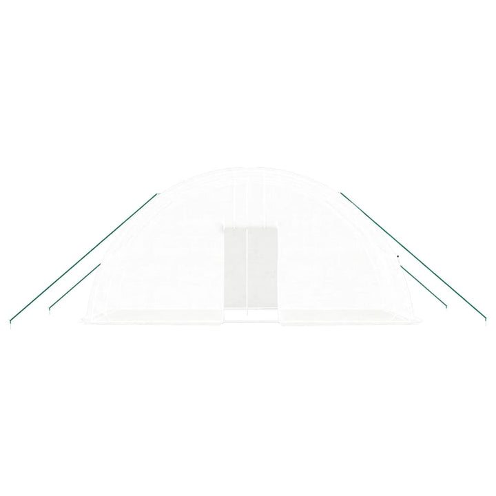drivhus med stålstel 12 m² 6x2x2,85 m hvid