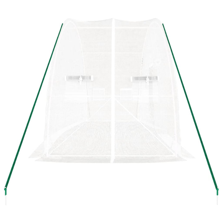 drivhus med stålstel 12 m² 6x2x2,85 m hvid