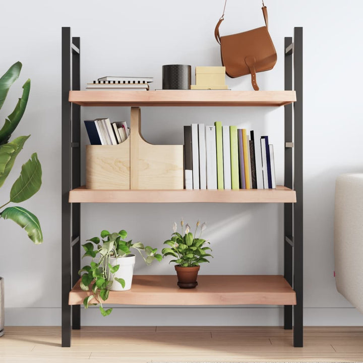 væghylde 80x40x(2-6) cm behandlet massivt egetræ lysebrun