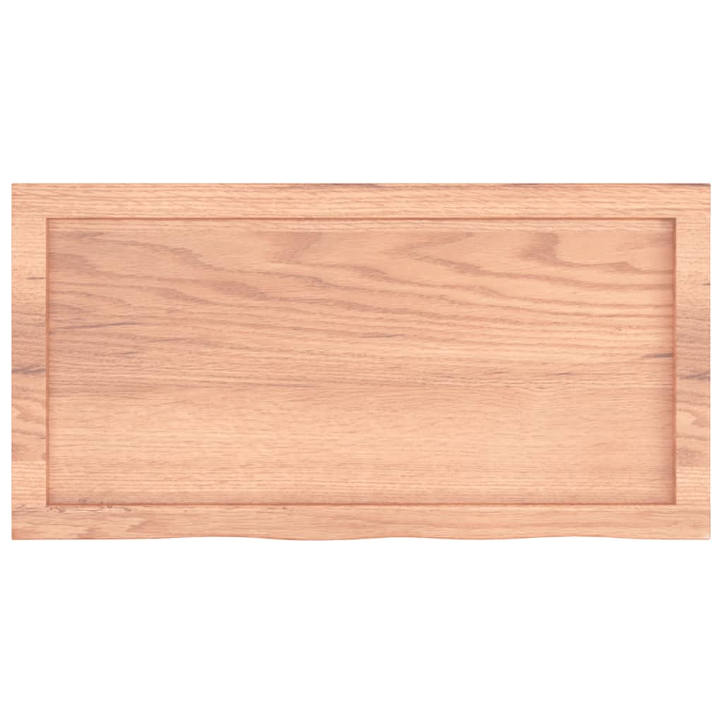 væghylde 80x40x(2-6) cm behandlet massivt egetræ lysebrun