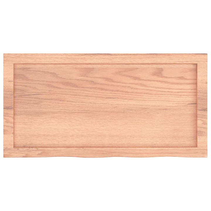 væghylde 80x40x(2-6) cm behandlet massivt egetræ lysebrun