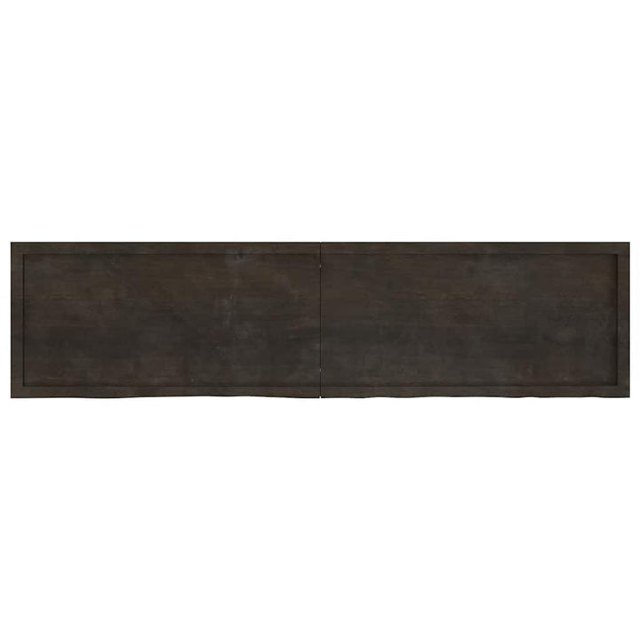 væghylde 200x50x(2-6) cm behandlet massivt egetræ mørkebrun