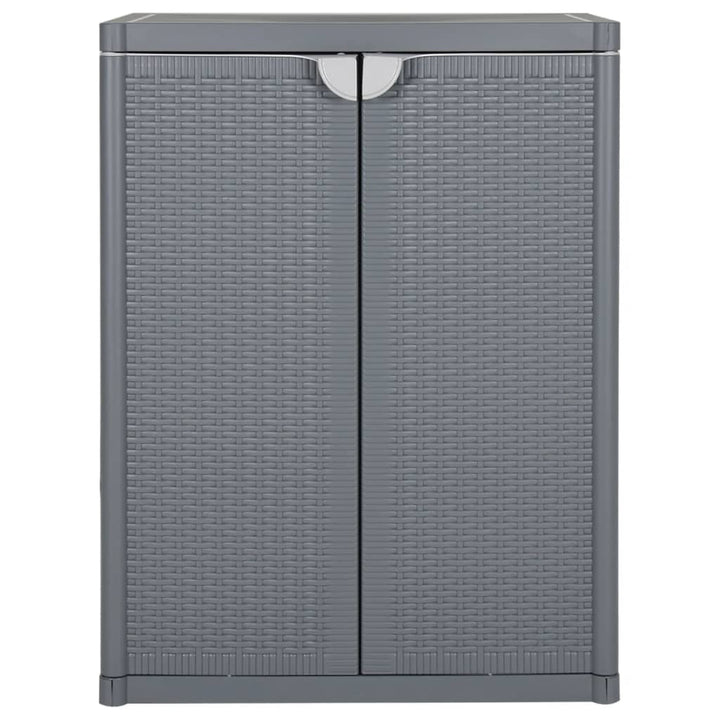 opbevaringsskab til haven 65x45x88 cm polyrattan grå