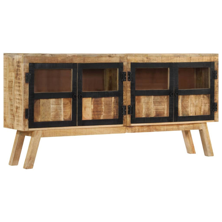 skænk 160x30x76 cm massivt mangotræ brun og sort