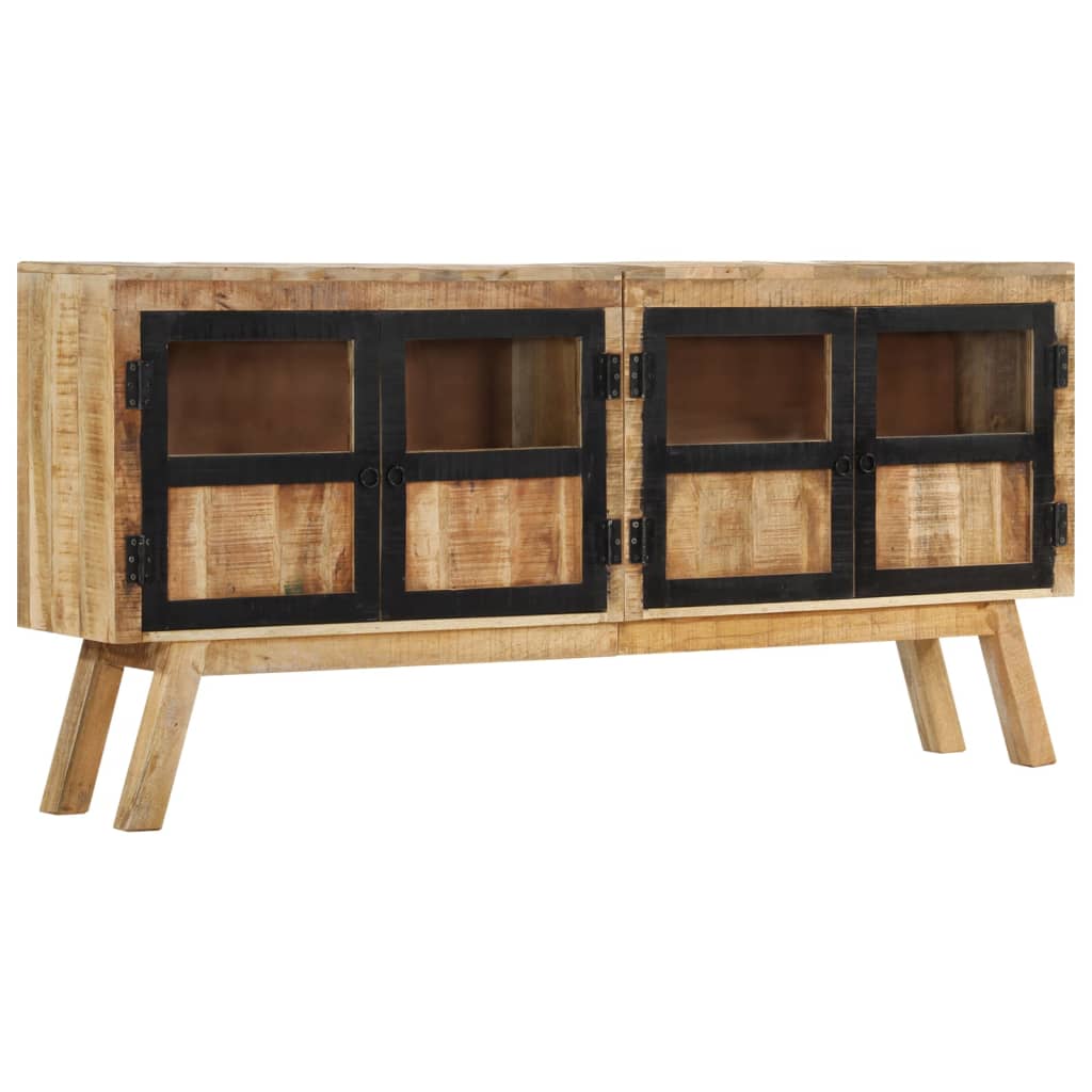 skænk 160x30x76 cm massivt mangotræ brun og sort