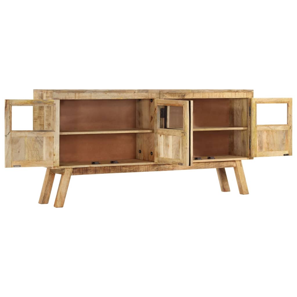 skænk 160x30x76 cm massivt mangotræ brun og sort