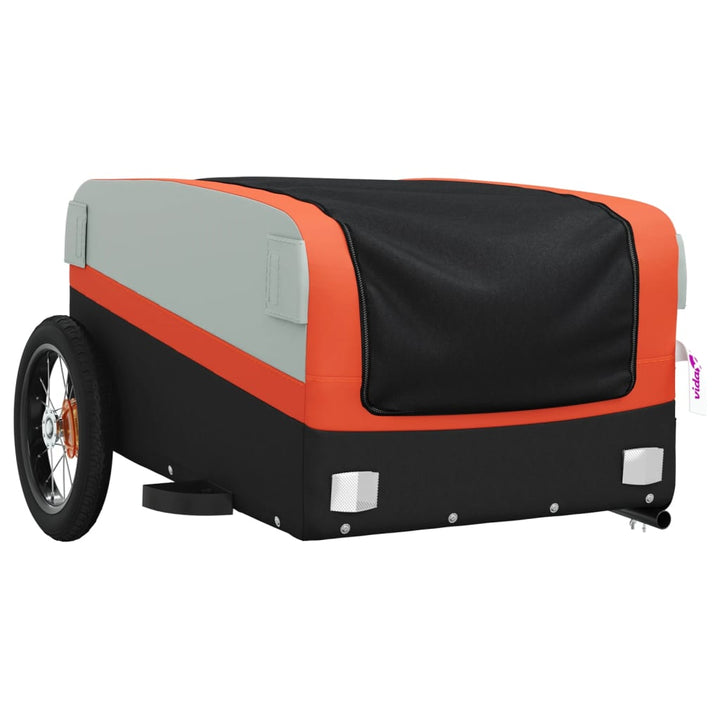cykelanhænger 30 kg jern sort og orange