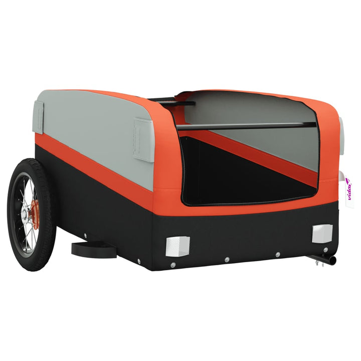 cykelanhænger 30 kg jern sort og orange