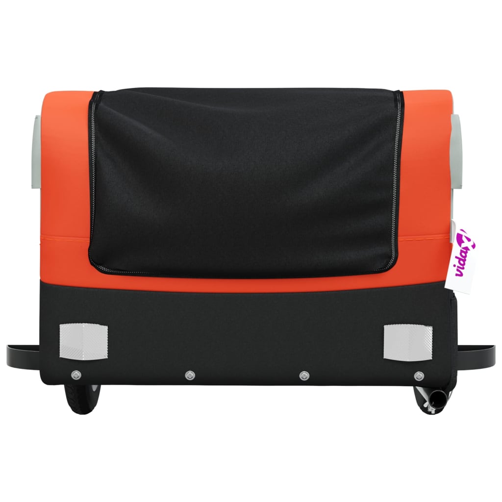 cykelanhænger 30 kg jern sort og orange