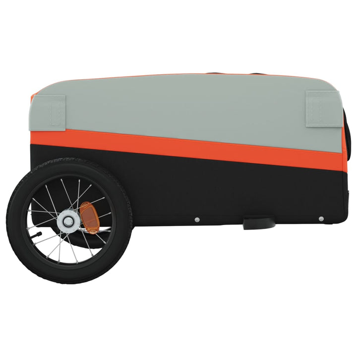 cykelanhænger 30 kg jern sort og orange