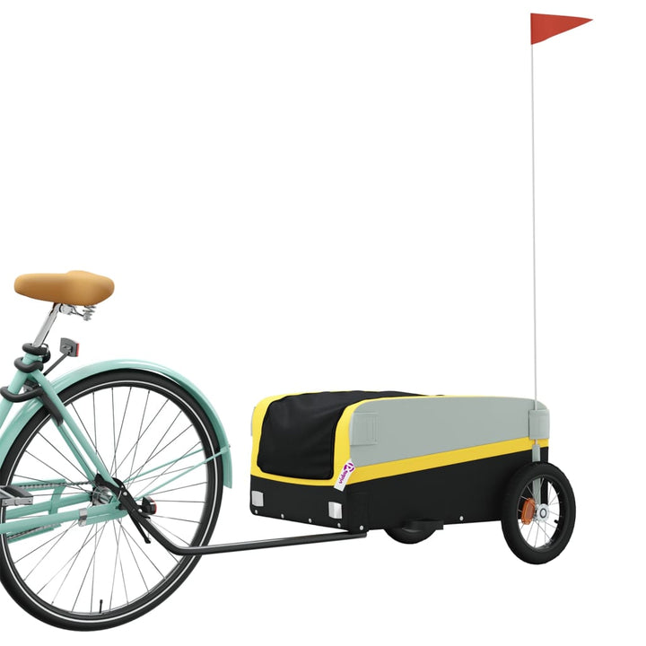 cykelanhænger 30 kg jern sort og gul
