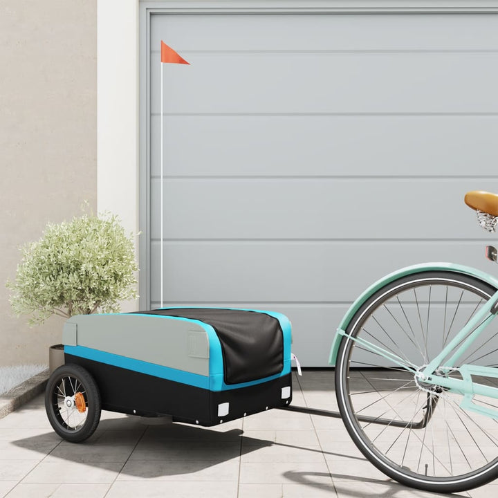cykelanhænger 30 kg jern sort og blå