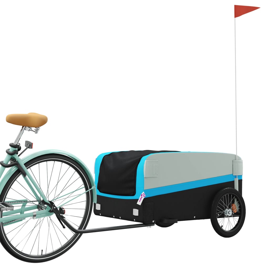 cykelanhænger 45 kg jern sort og blå