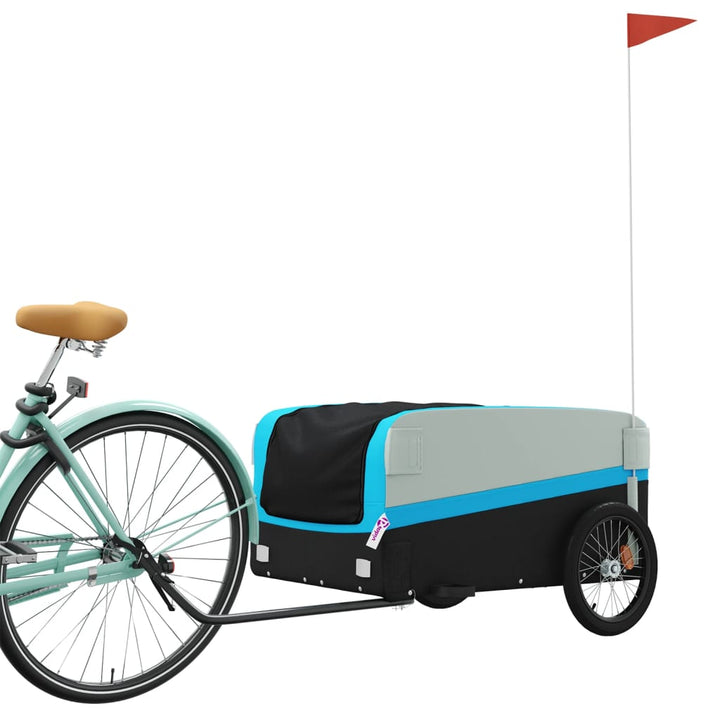 cykelanhænger 45 kg jern sort og blå