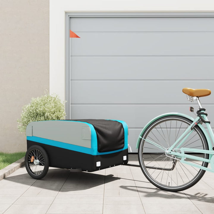 cykelanhænger 45 kg jern sort og blå