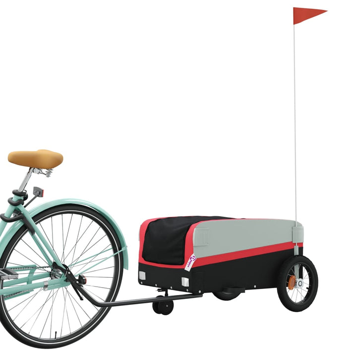cykelanhænger 30 kg jern sort og rød