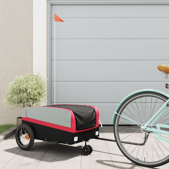cykelanhænger 30 kg jern sort og rød