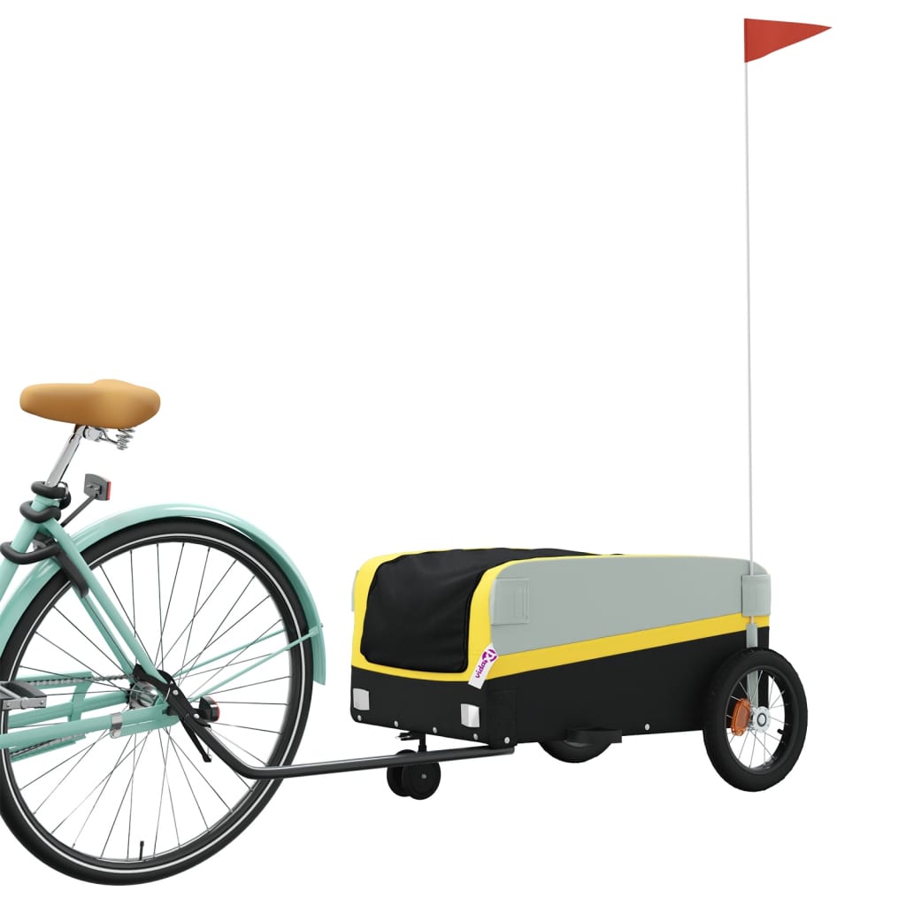 cykelanhænger 30 kg jern sort og gul