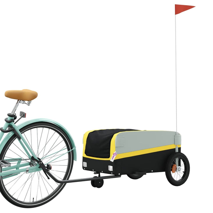 cykelanhænger 30 kg jern sort og gul