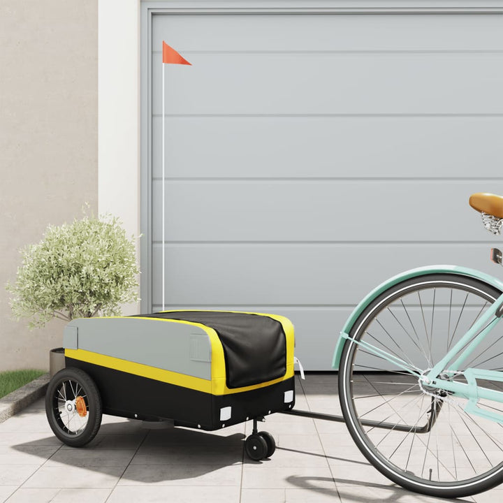 cykelanhænger 30 kg jern sort og gul