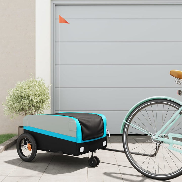 cykelanhænger 30 kg jern sort og blå