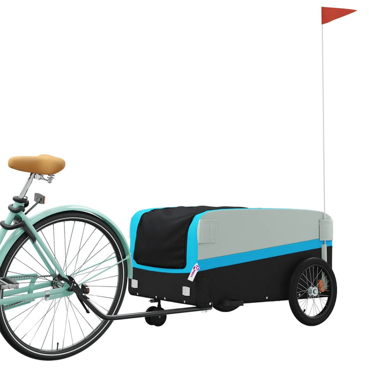 cykelanhænger 45 kg jern sort og blå