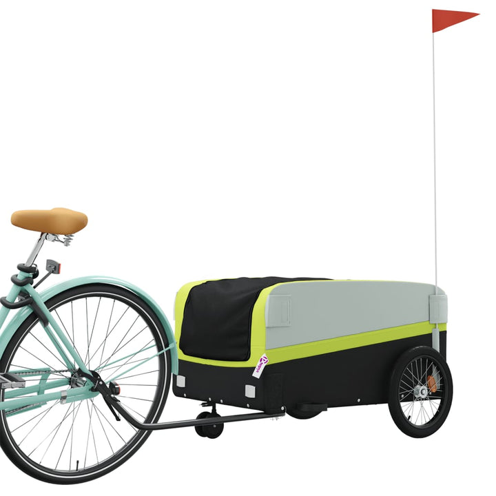 cykelanhænger 45 kg jern sort og grøn