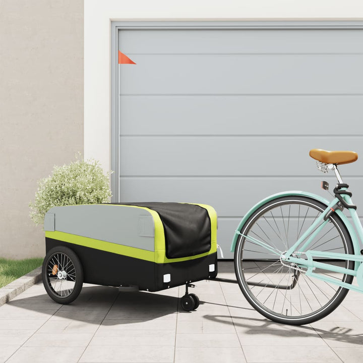 cykelanhænger 45 kg jern sort og grøn