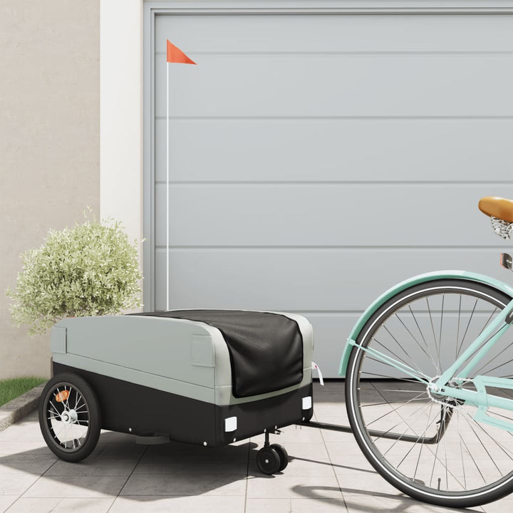 cykelanhænger 45 kg jern sort og grå