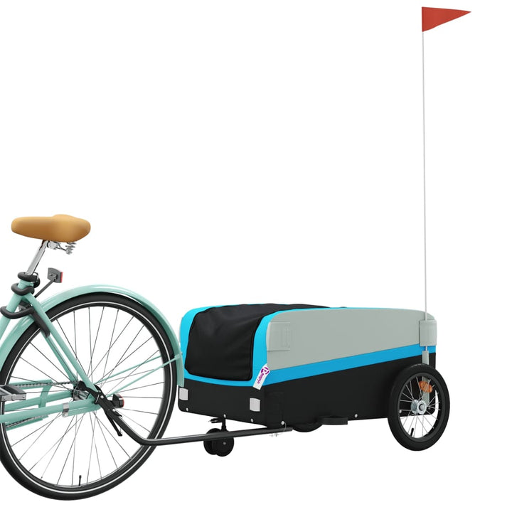 cykelanhænger 45 kg jern sort og blå