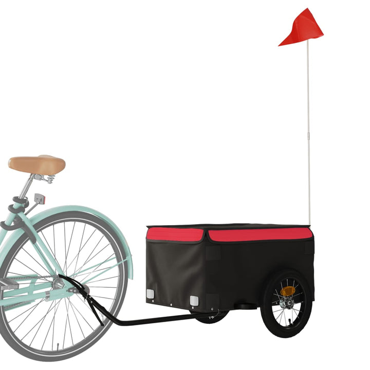 cykelanhænger 30 kg jern sort og rød