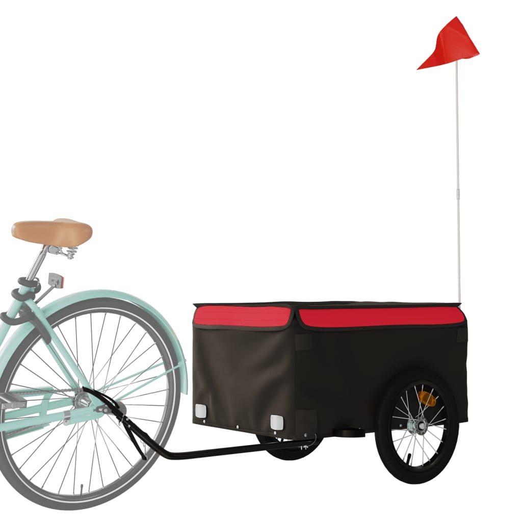 cykelanhænger 45 kg jern sort og rød