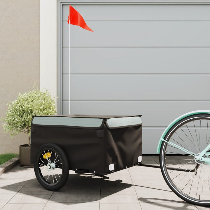 cykelanhænger 45 kg jern sort og grå