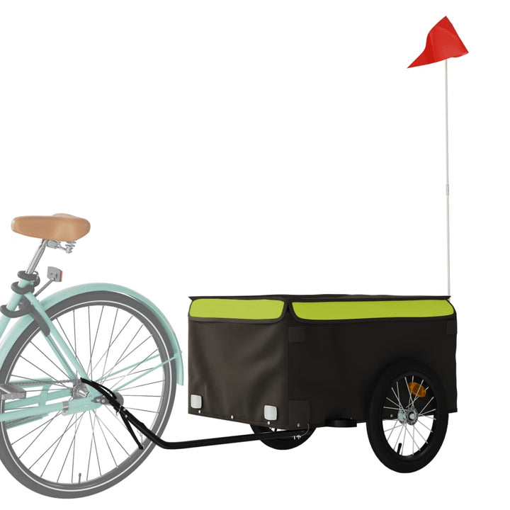 cykelanhænger 45 kg jern sort og grøn