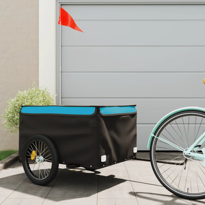 cykelanhænger 45 kg jern sort og blå