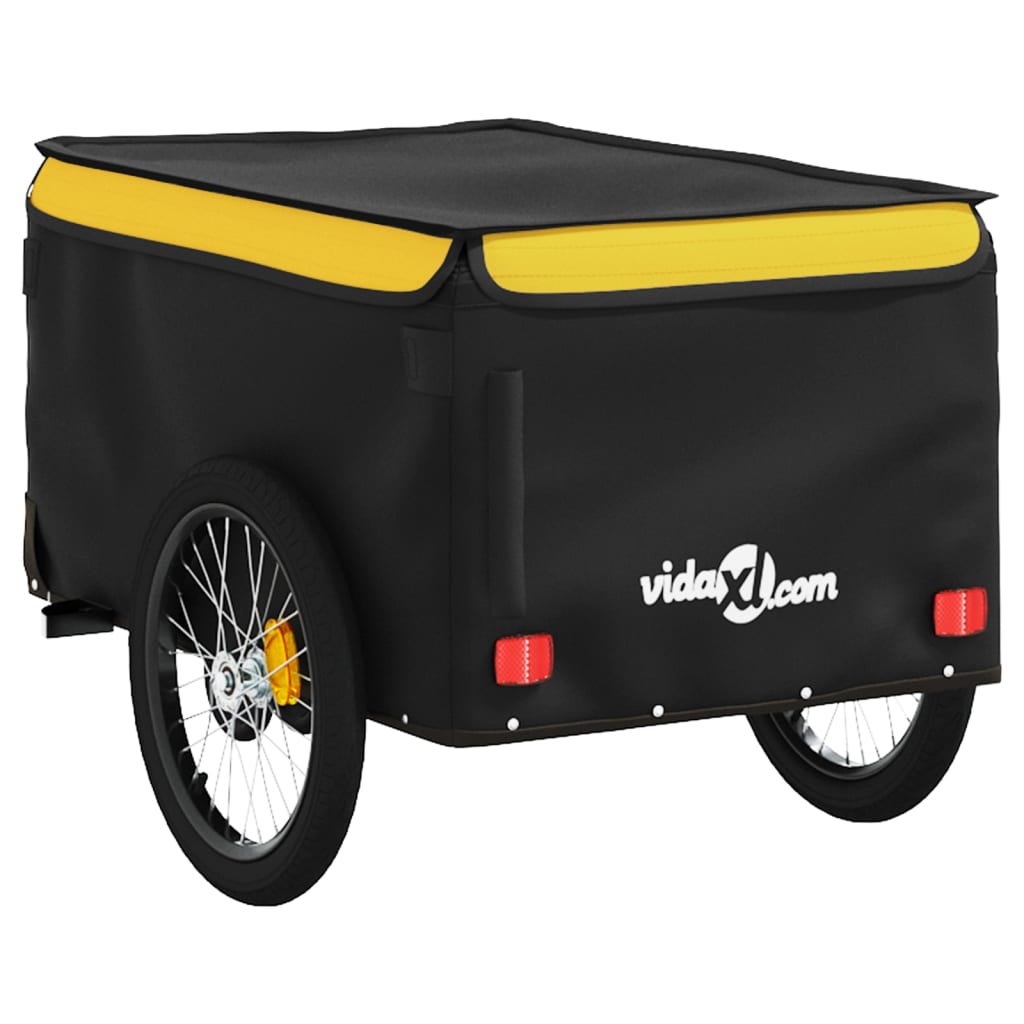cykelanhænger 30 kg jern sort og gul