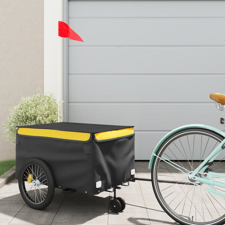 cykelanhænger 30 kg jern sort og gul