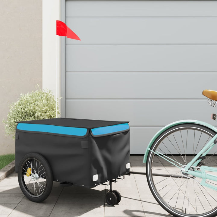 cykelanhænger 30 kg jern sort og blå