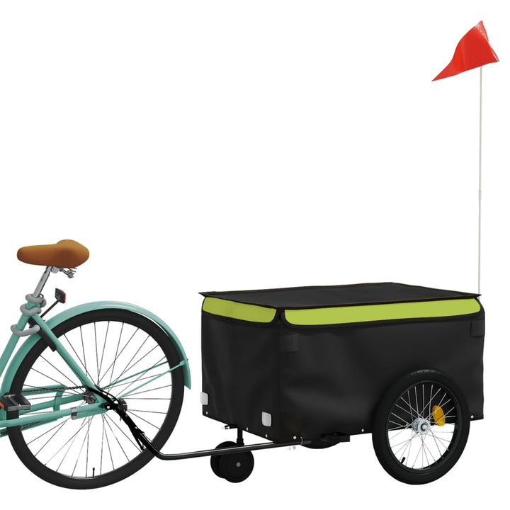 cykelanhænger 30 kg jern sort og grøn