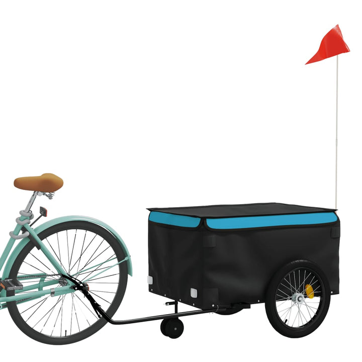 cykelanhænger 45 kg jern sort og blå